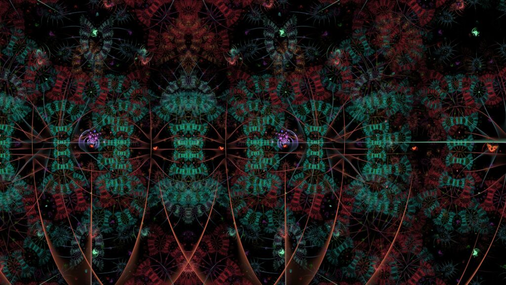 Vivid Red & Green Abstract Wallpaper - Intricate 3840x2160 Design