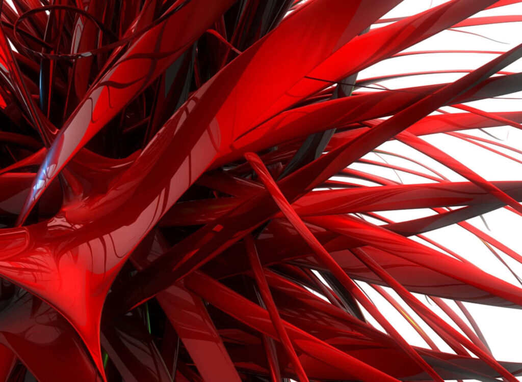 Intricate Red Abstract Wallpaper: 3D Design for Modern Screens