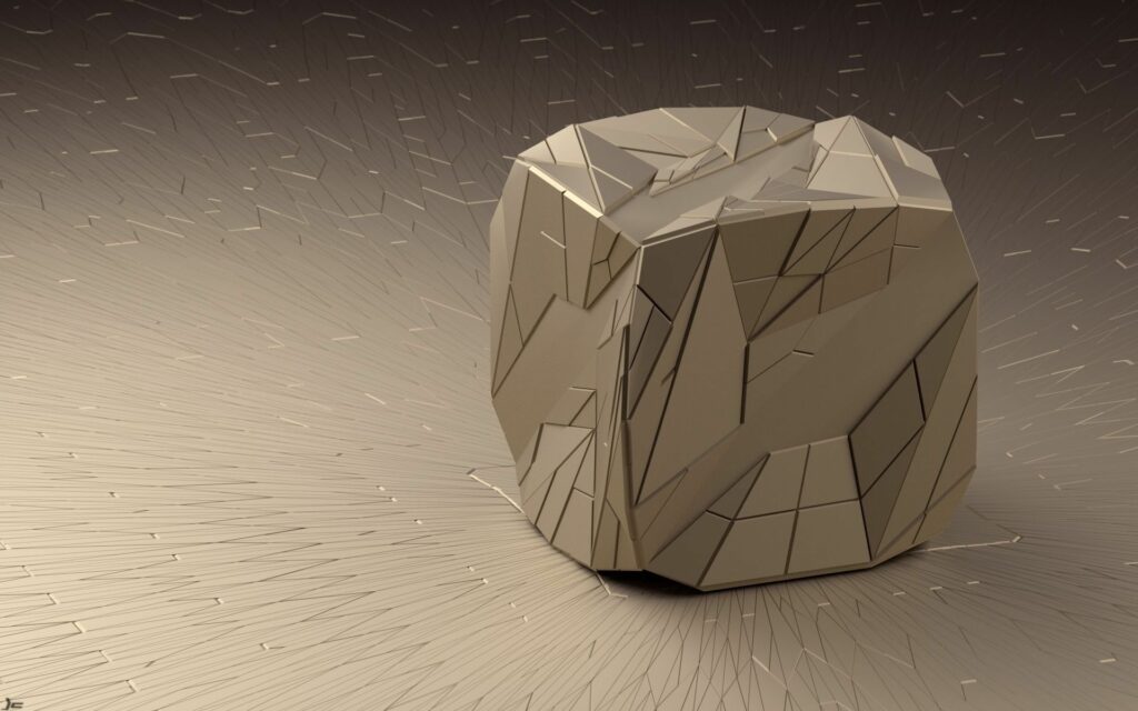 3D Geometric Cube Wallpaper in Earthy Tones - 1920x1200 Resolution