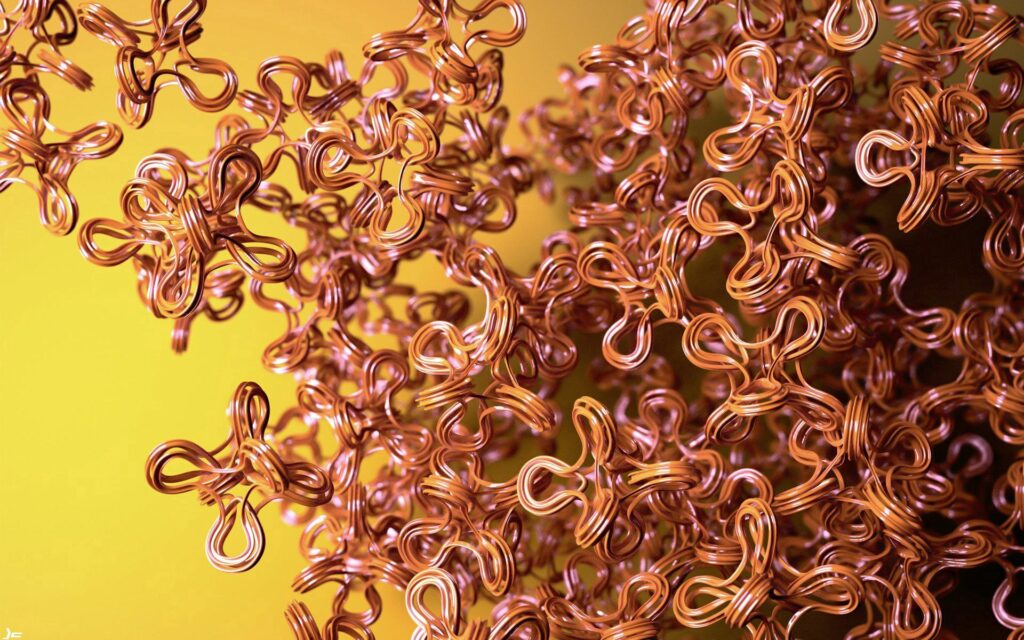Intricate 3D Metallic Wallpaper - Gradient Yellow to Brown Design