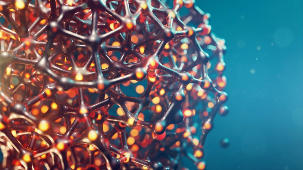 Intricate 3D Network Wallpaper: Glowing Nodes on Teal Background