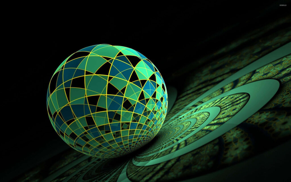 Intricate 3D Sphere Wallpaper: Geometric Triangles & Depth