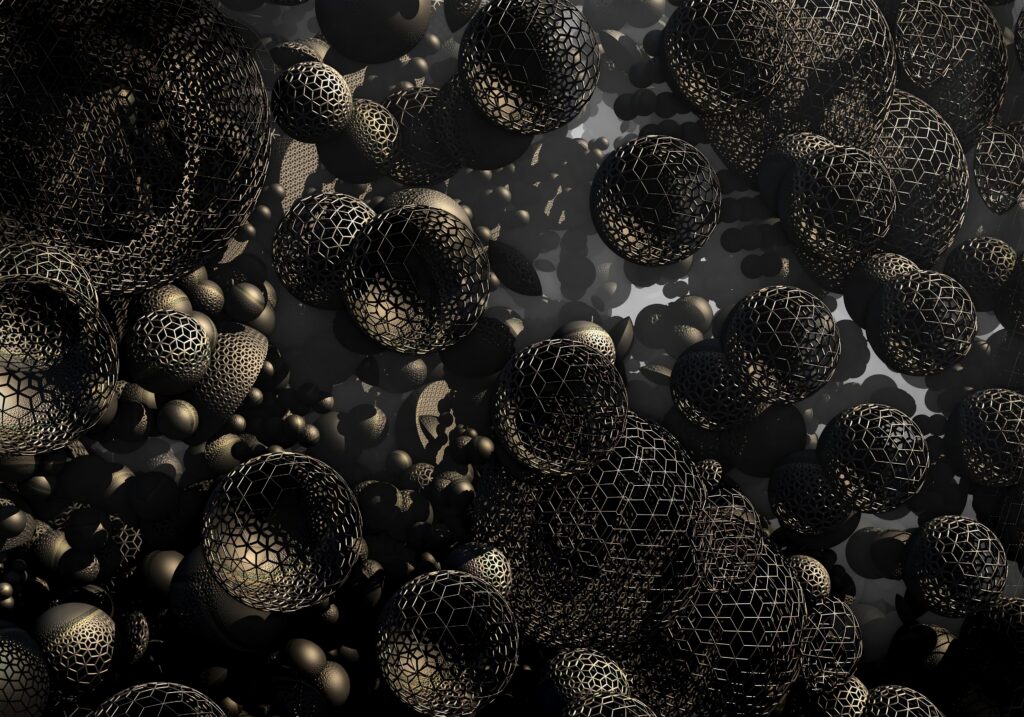 Intricate 3D Spheres Wallpaper - Captivating Geometric Background