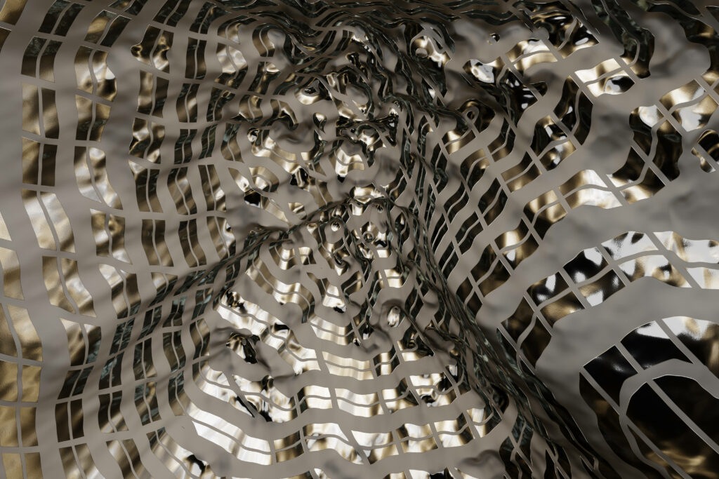4K Metallic Wallpaper: Intricate Reflective Design for Modern Aesthetics
