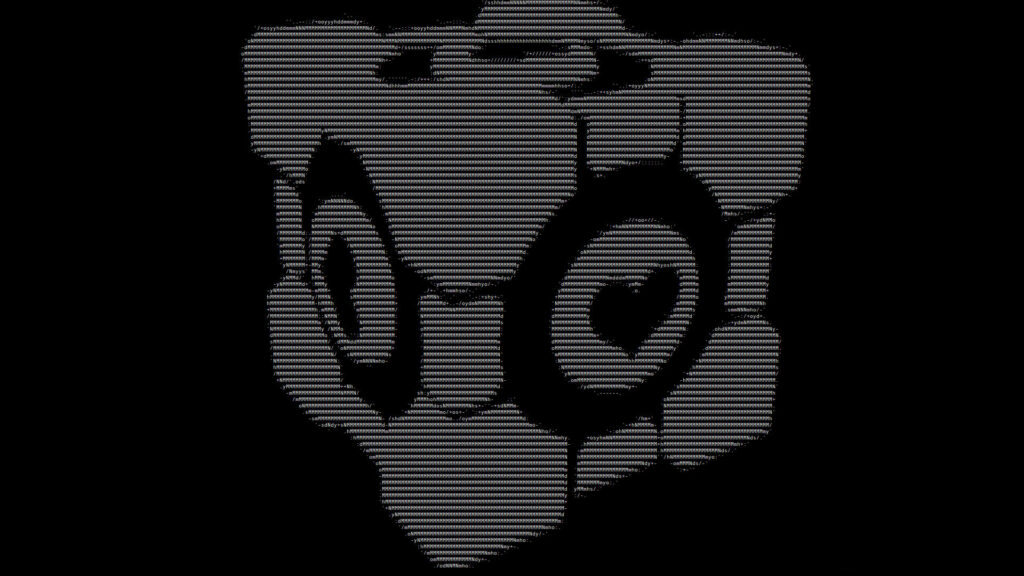 Intricate ASCII Art Companion Cube Wallpaper for Portal Fans