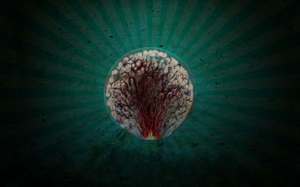Vibrant Abstract Brain-Inspired Wallpaper with Intricate Neural Patterns