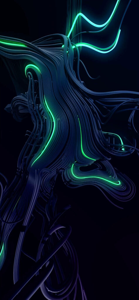 Mesmerizing Neon Abstract Wallpaper - Intricate Dark Background Art