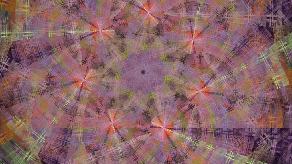 Vivid Abstract Wallpaper: Intersecting Circles & Kaleidoscopic Colors