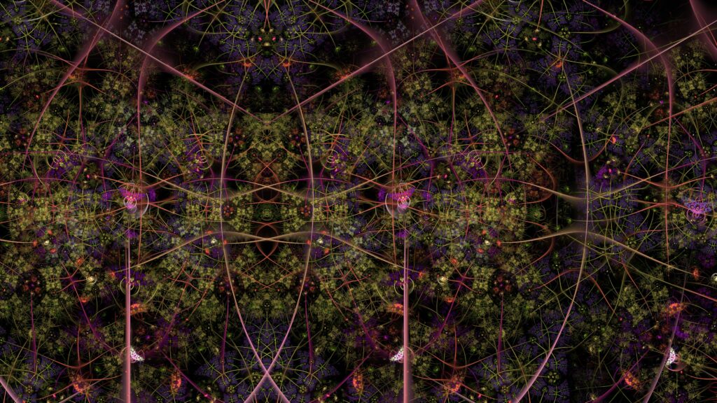 Vibrant Abstract Pattern Wallpaper: Complex Symmetry & Depth Background