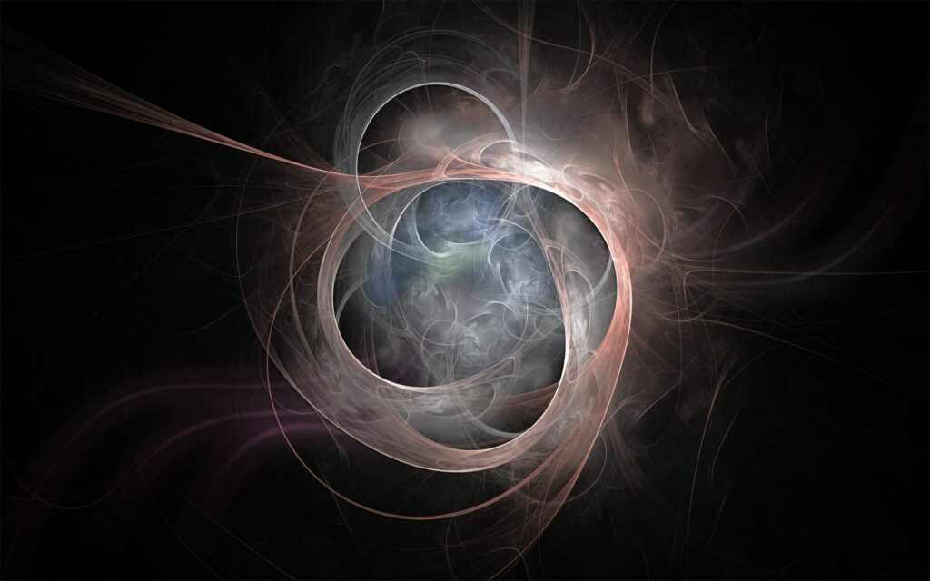 Intricate Abstract Wallpaper: Swirling Lines & Glowing Nexus Design