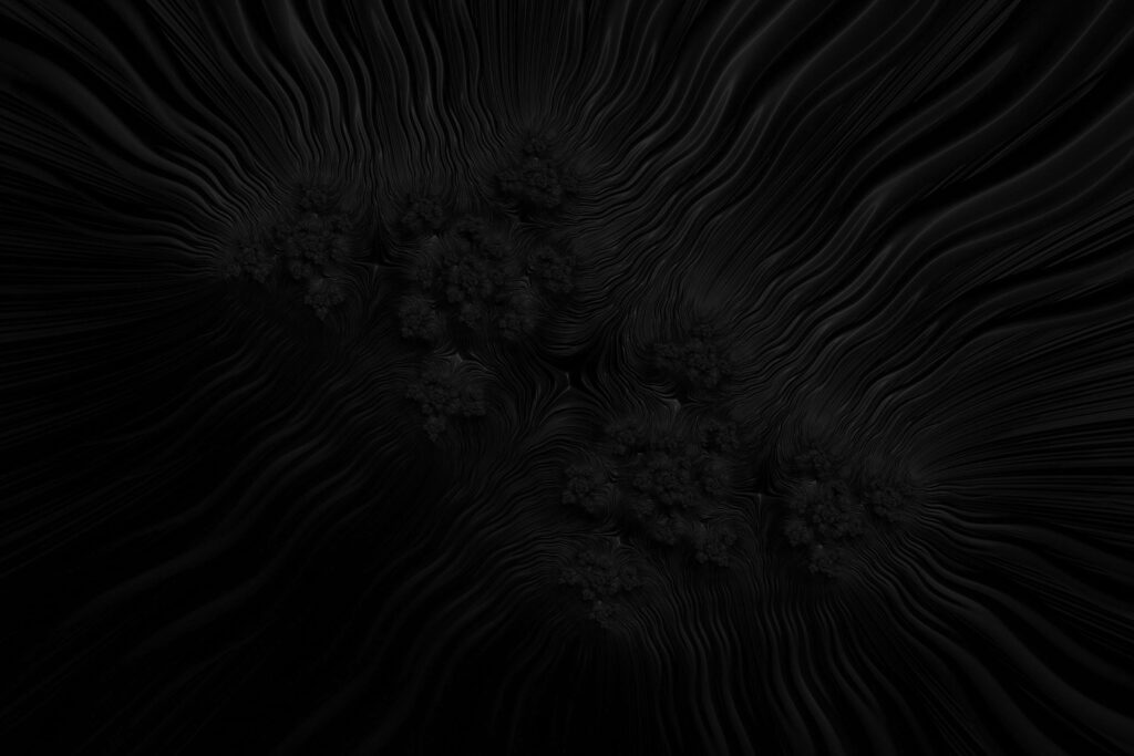 All-Black Textured Abstract Wallpaper with Ominous Wave Patterns