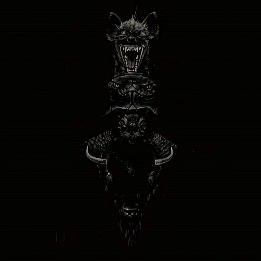 Intricate Animal Faces Wallpaper on Dark Background - Fierce & Mysterious