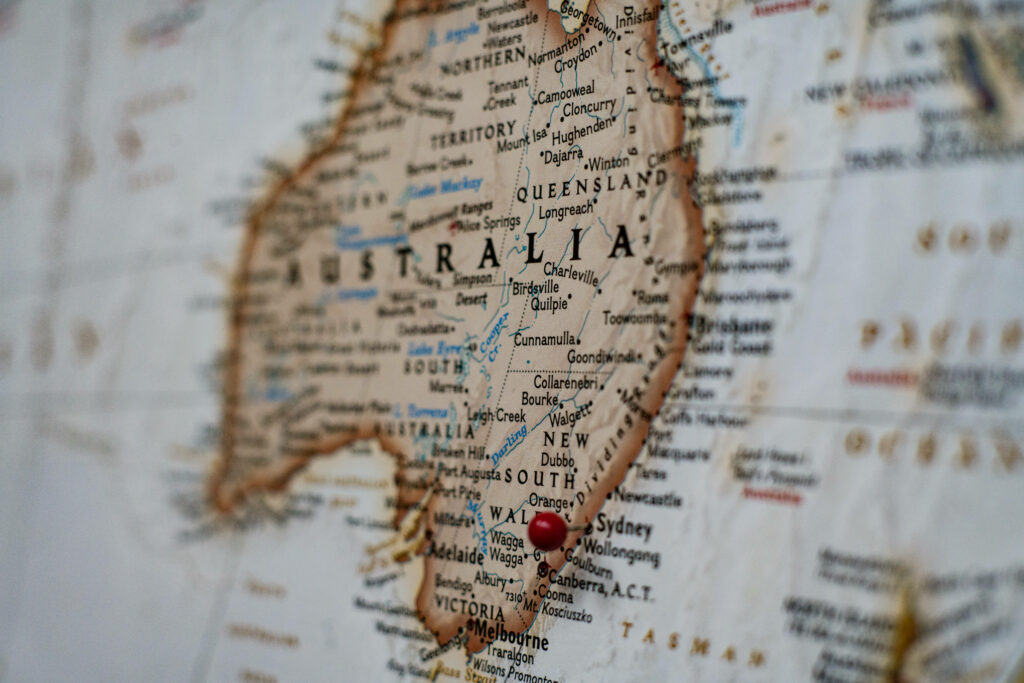 Australia Geographic Map Wallpaper: Cities, Landmarks & Territories
