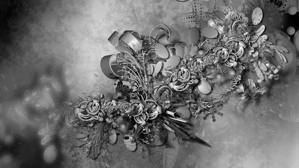 Intricate Black & White Abstract Wallpaper - 1920x1080 Background