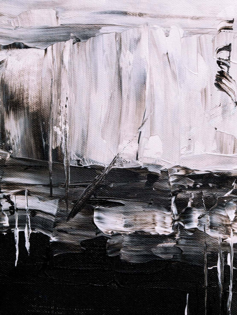 Intricate Black and White Abstract Wallpaper: Textured Landscape Art
