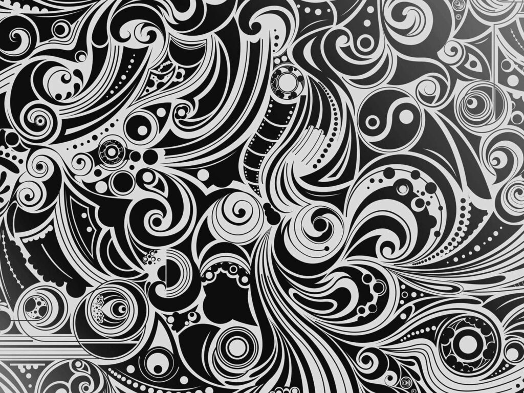 Intricate Black and White Abstract Wallpaper for Artistic Background