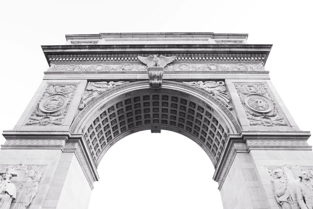 Intricate Black and White Arch Wallpaper: Elegant Architectural Background