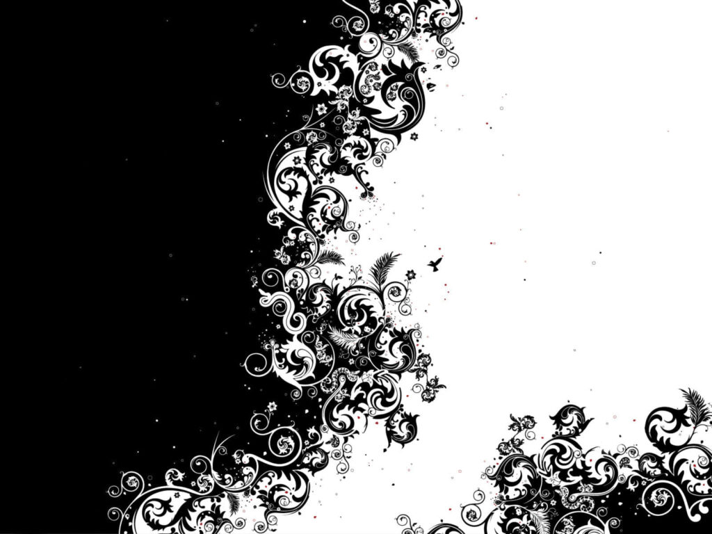 Captivating Black and White Floral Wallpaper Design for Elegant Background