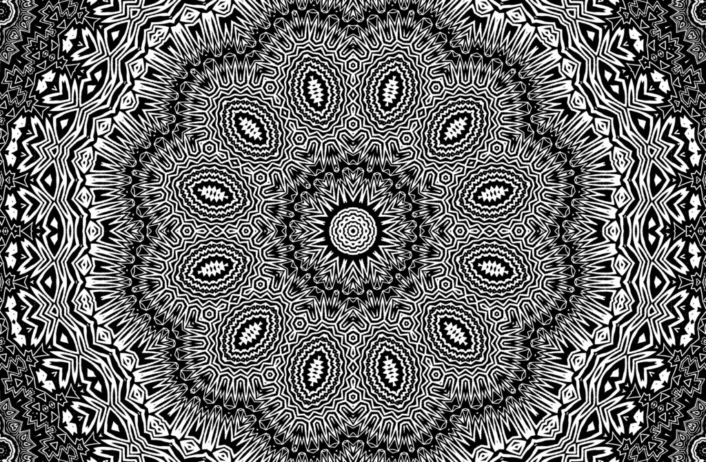 Intricate Black and White Fractal Wallpaper: Hypnotic Modern Art Background