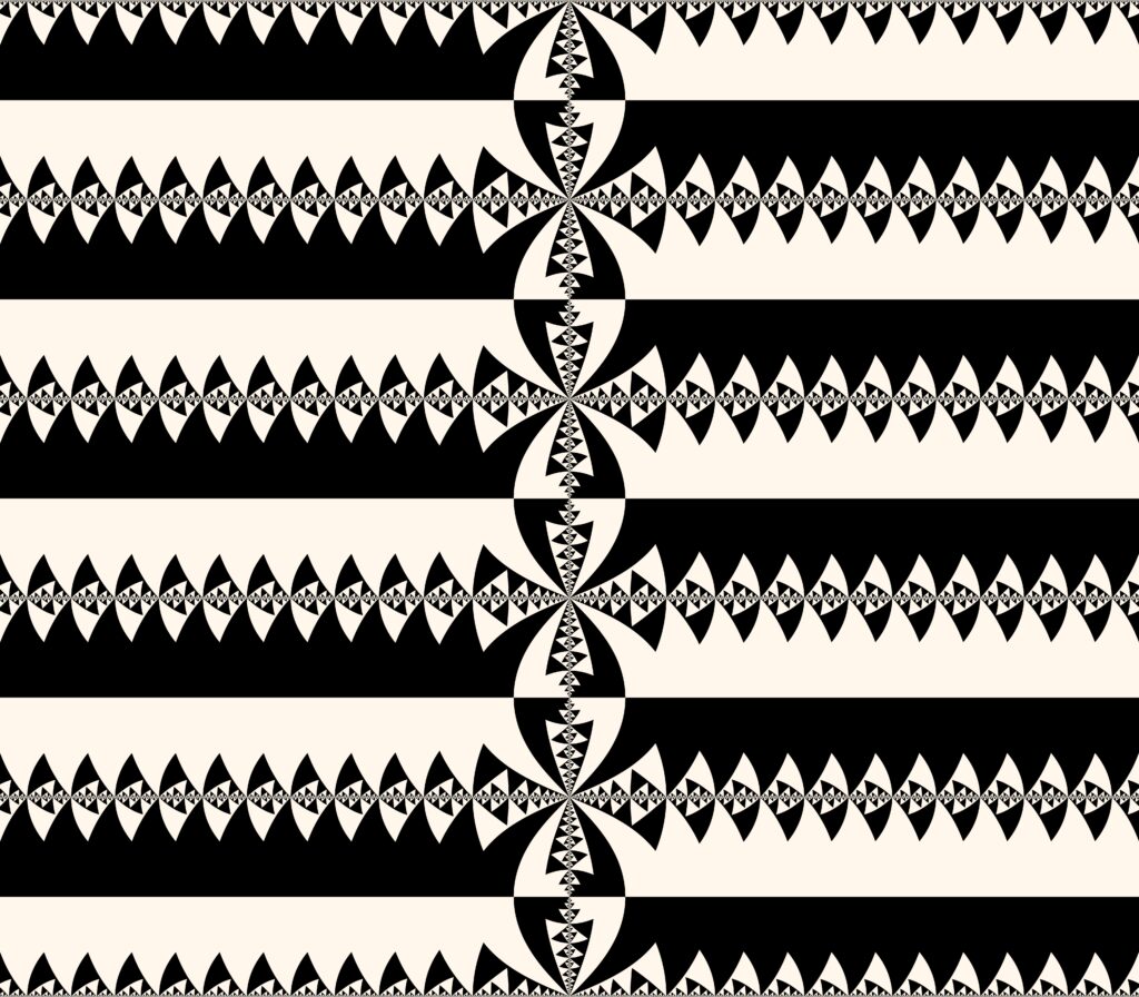 Intricate Black and White Fractal Wallpaper with Symmetrical Patterns