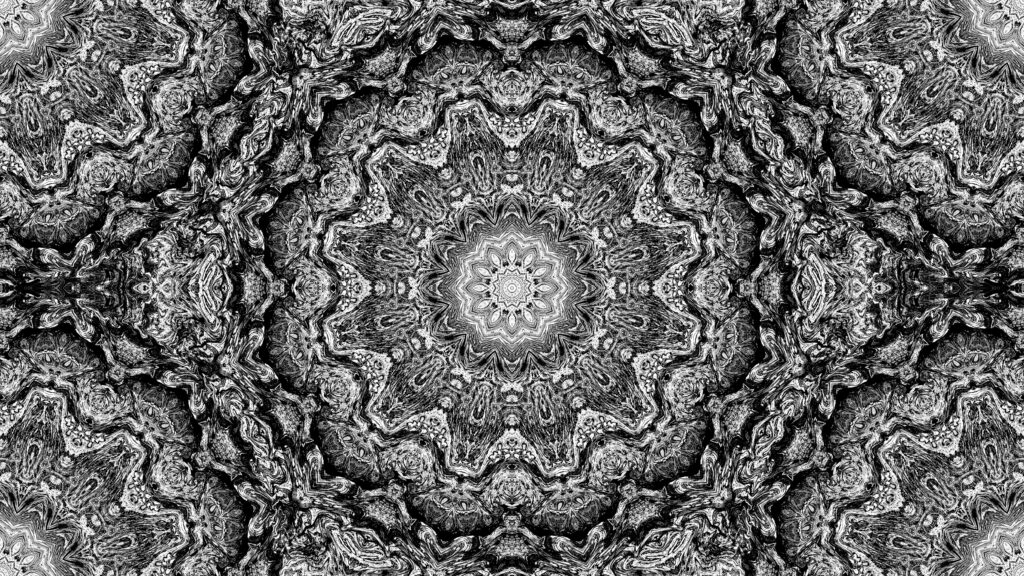 Intricate Black and White Fractal Wallpaper: Mesmerizing Abstract Design