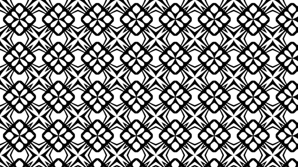 Intricate Black-and-White Geometric Flower Pattern Background Wallpaper