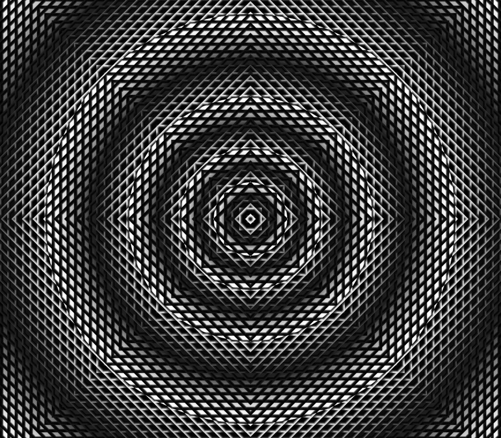 Intricate Black and White Geometric Fractal Wallpaper Background