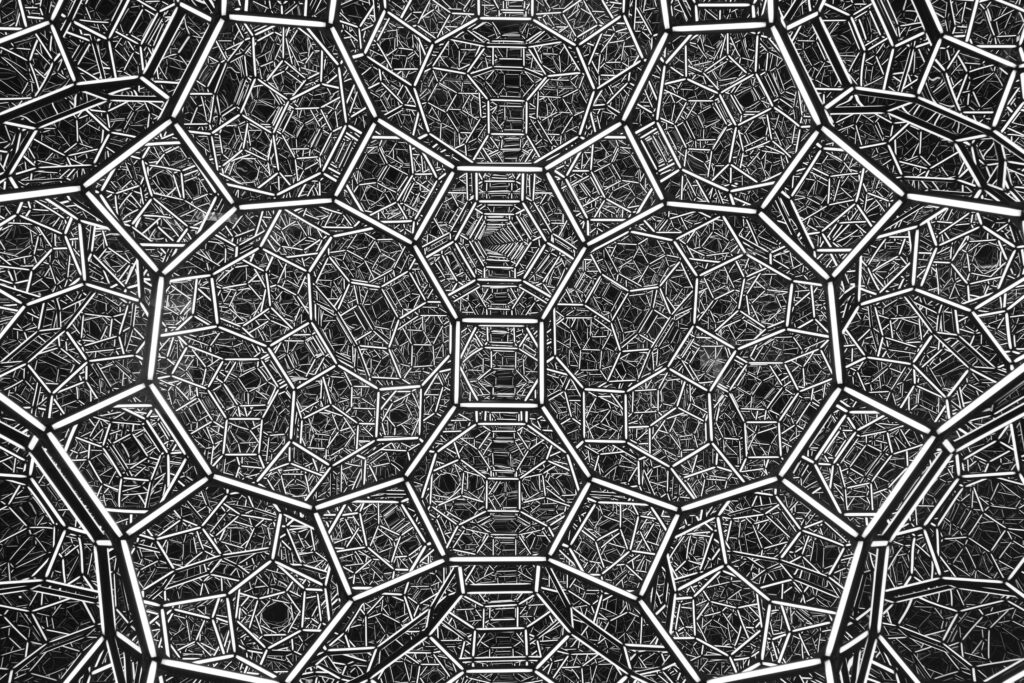 Intricate Black and White Geometric Pattern Wallpaper Background
