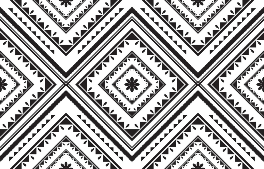 Intricate Black and White Geometric Wallpaper - Striking Background Design