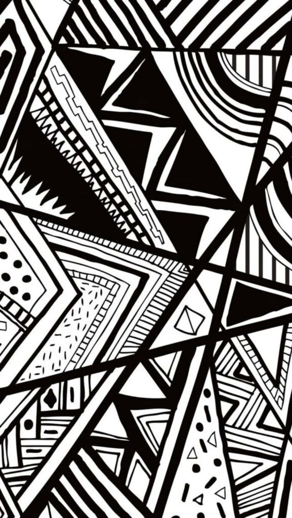 Modern Black & White Geometric Wallpaper for iPhone Background