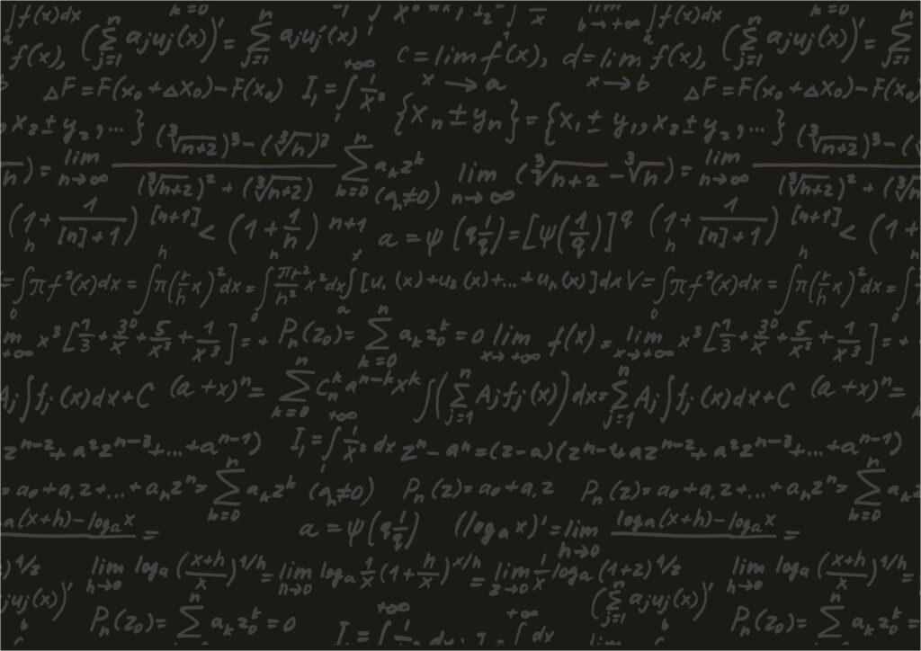 Intricate Black and White Mathematical Wallpaper Background Design
