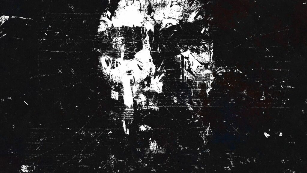Fragmented Ghostly Portrait - Textured Black and White Wallpaper