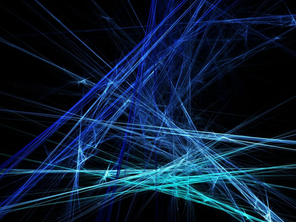 Abstract Blue Lines on Dark Background - Intricate Wallpaper Design