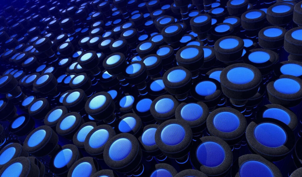 Intricate Blue Cylinder Wallpaper: Dynamic Abstract Background Design
