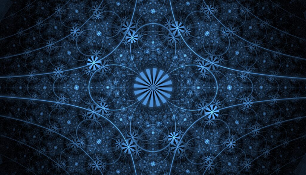 Mesmerizing Blue Fractal Wallpaper: Intricate Abstract Design
