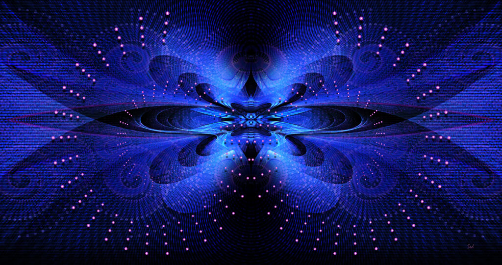 Stunning Blue Fractal Wallpaper: Intricate Wave Patterns & Texture