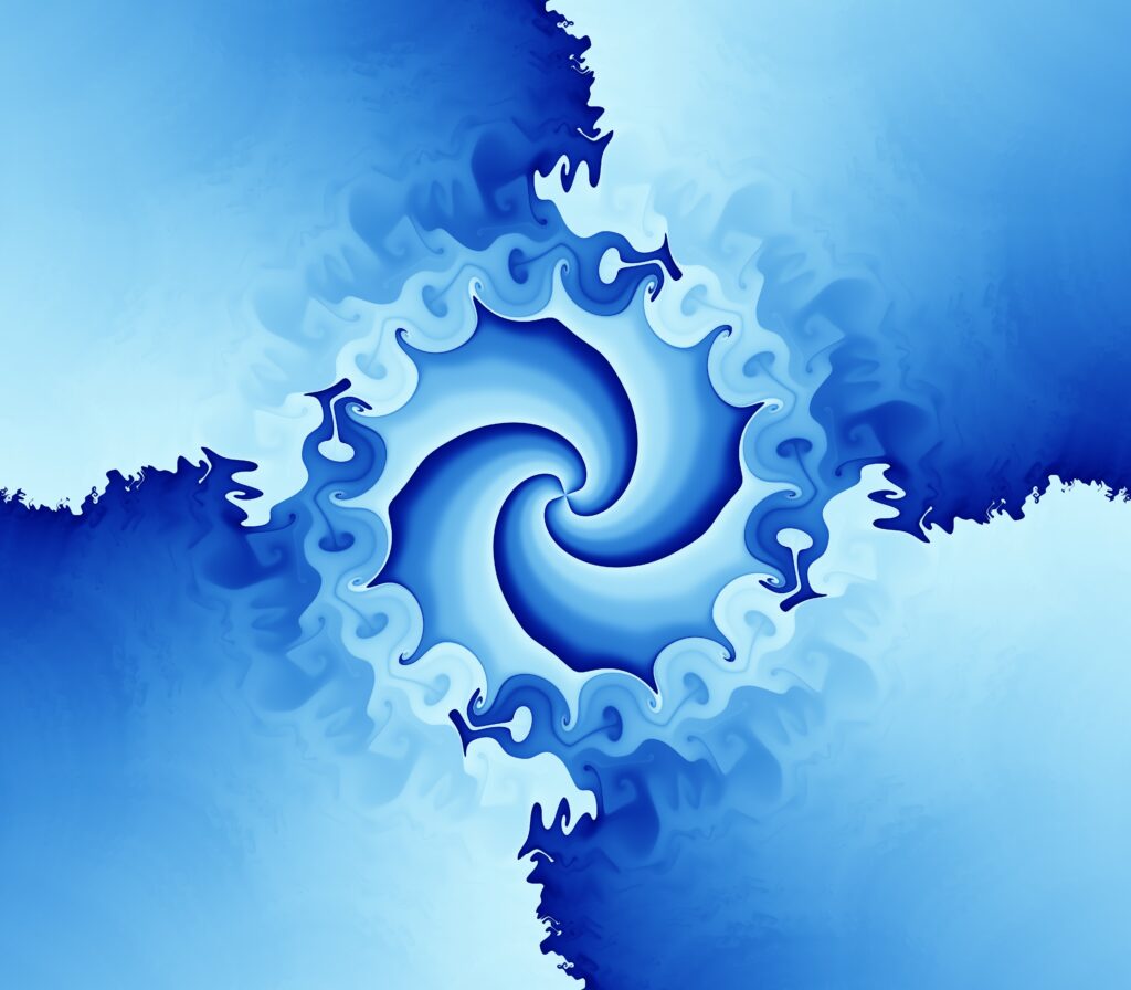 Mesmerizing Blue Fractal Wallpaper with Spirals & Swirling Patterns