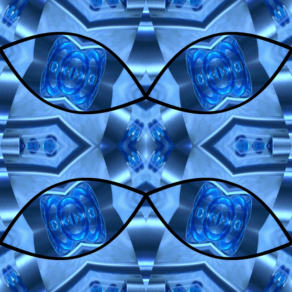 Intricate Kaleidoscope Wallpaper: Striking Blue Abstract Background