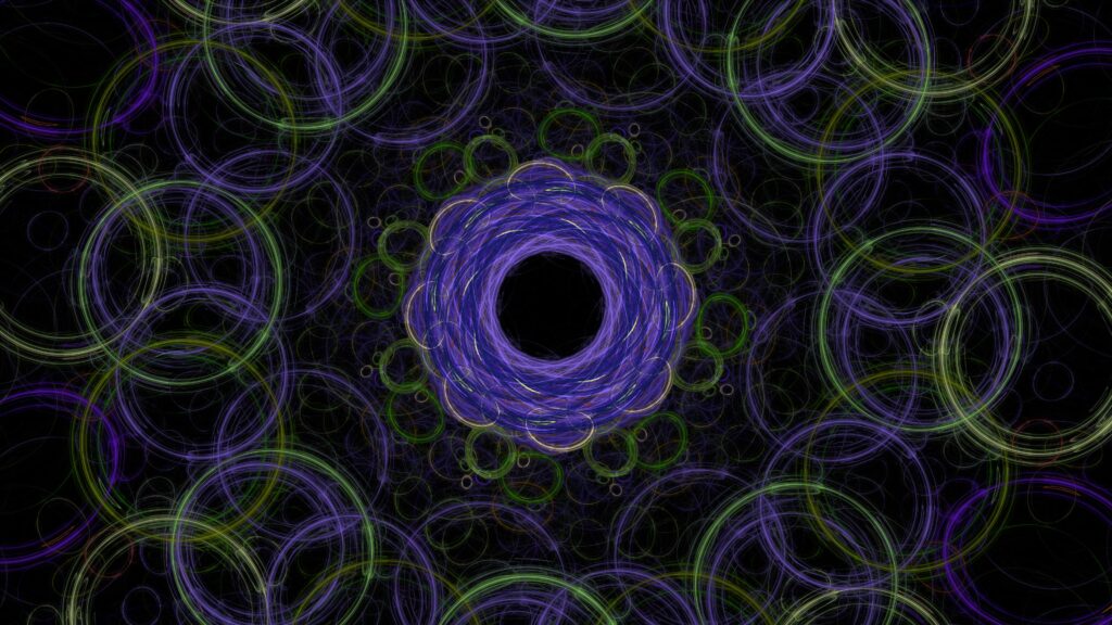 Intricate Blue & Purple Interlocking Circles Abstract Wallpaper