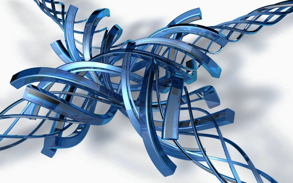 Intricate Blue Spiral Wallpaper: Glossy Abstract Design Background