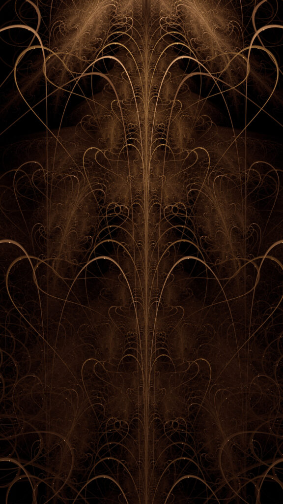 Intricate Brown Fractal Wallpaper: Abstract Depth & Flowing Lines