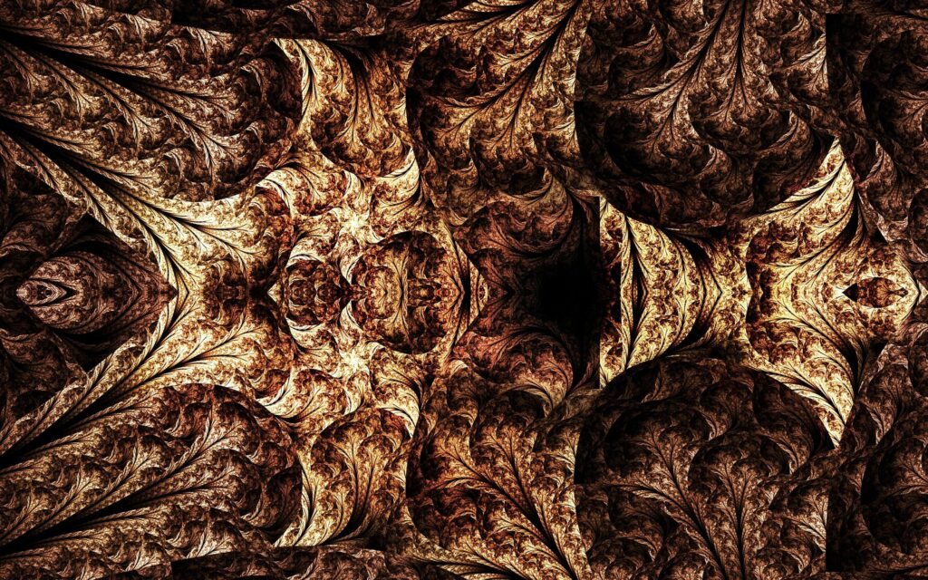 Intricate Brown Leaf Pattern Wallpaper - Earthy & Sophisticated Background