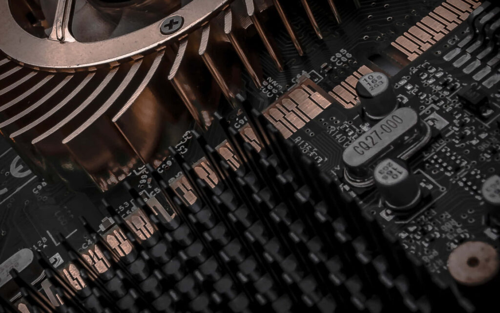 Intricate Computer Motherboard Close-Up: Advanced Technology Wallpaper