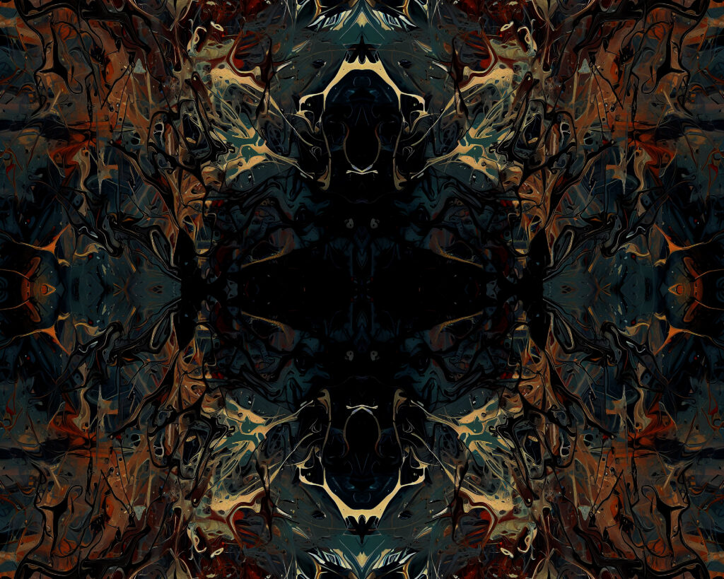 Intricate Abstract Wallpaper: Dark Swirling Patterns and Rich Colors