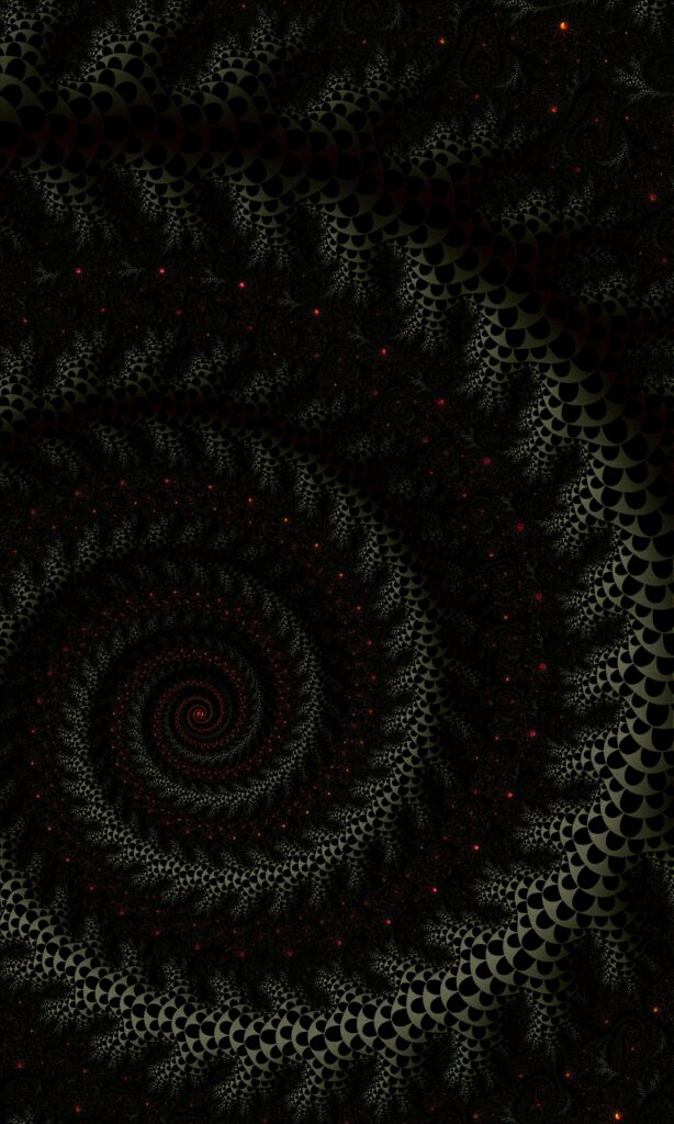 Intricate Dark Fractal Wallpaper with Mesmerizing Spiral Pattern