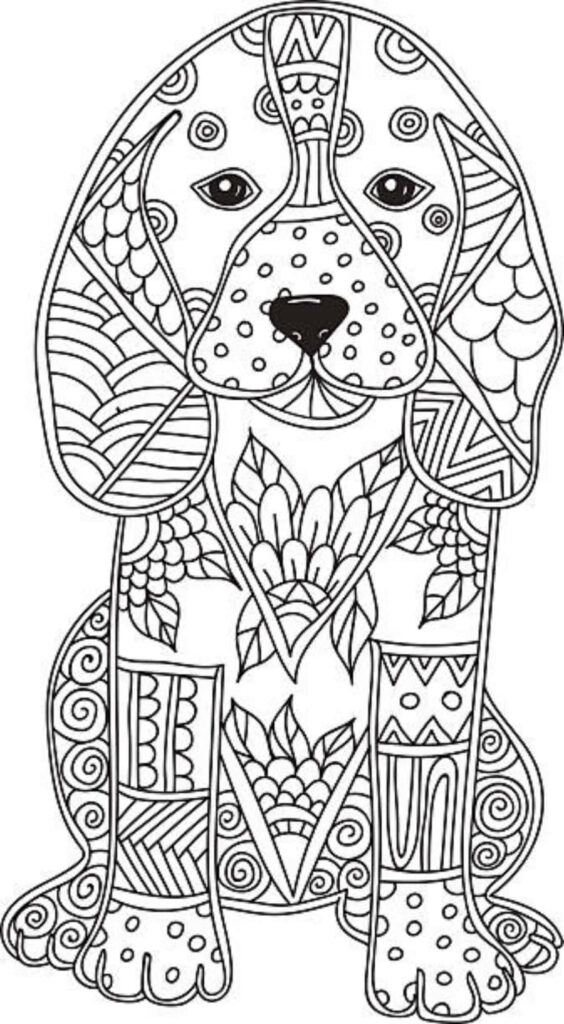 Doodle Beagle Dog Wallpaper: Fun Patterns for Relaxation & Coloring