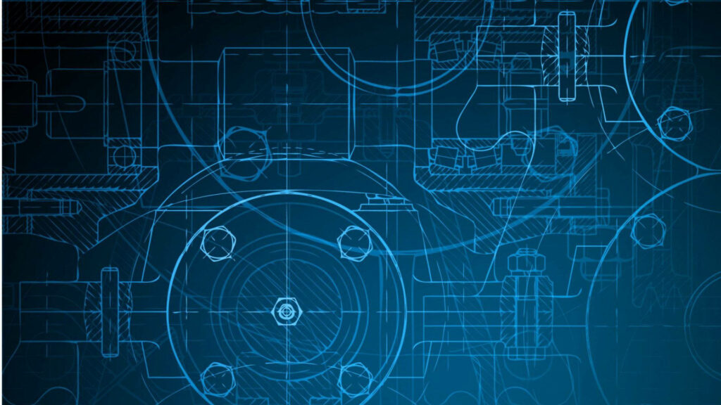 High-Definition Engineering Blueprint Wallpaper for Professional Spaces
