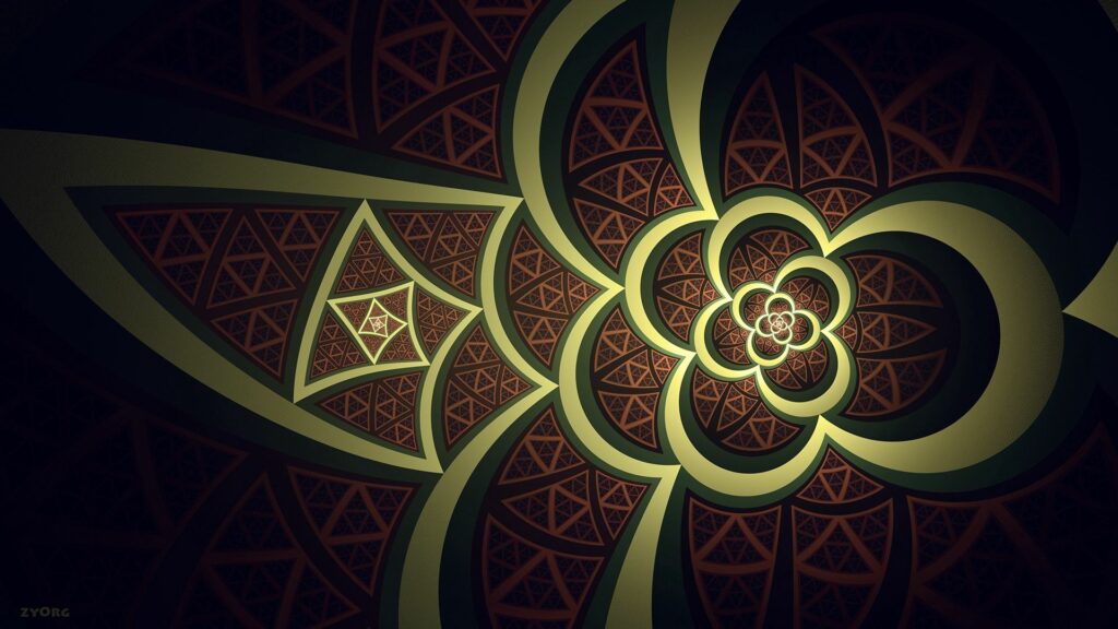 Intricate Dark Fractal Wallpaper: Mesmerizing 1920x1080 Design