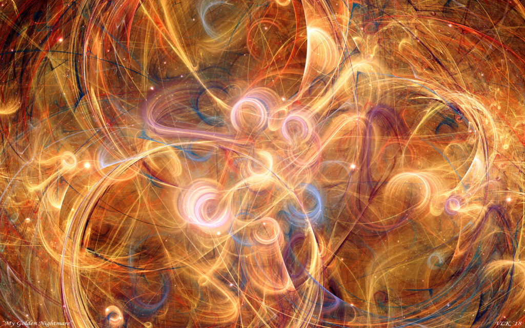 Mesmerizing Fractal Abstraction Wallpaper - Intricate & Illuminated
