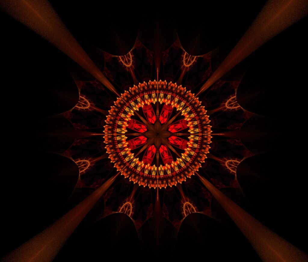 Vibrant 2560x2180 Fractal Wallpaper: Mesmerizing Circle Design
